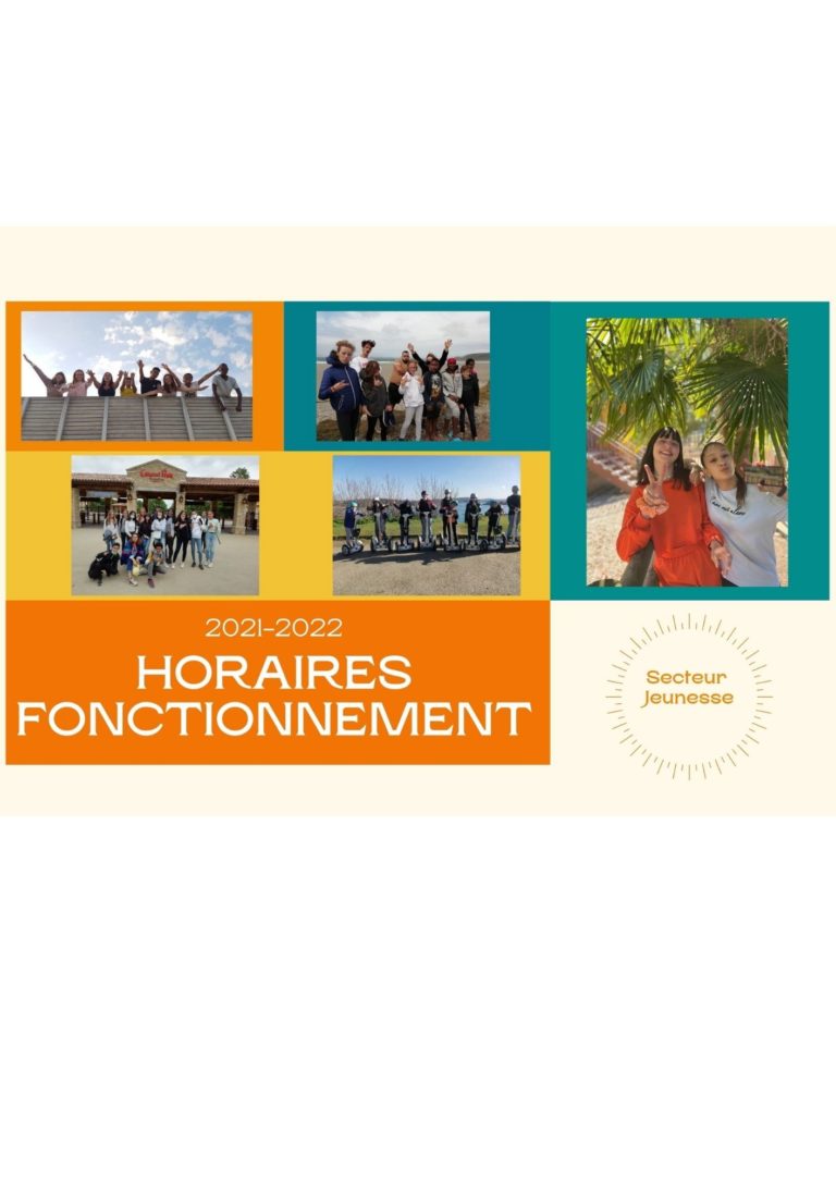 Horaires et fonctionnement Jeunesse